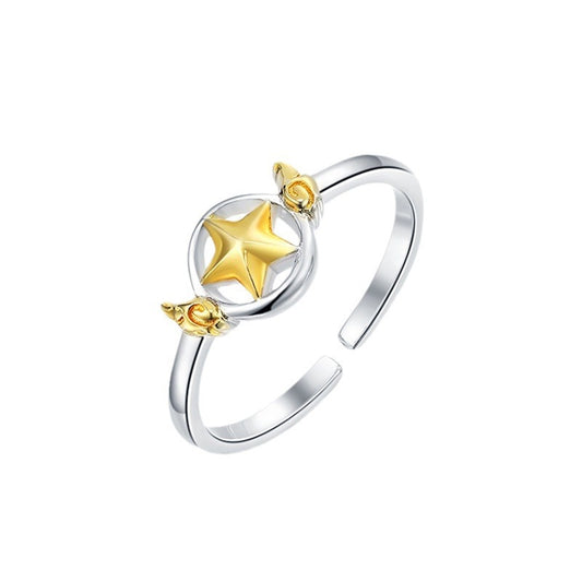 Light Luxury Star Ring Cute Female Open Mouth Ring
